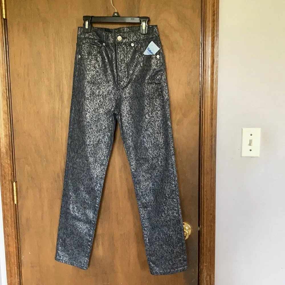 Express super high rise slim metallic jean with stretch 00 0 or 6 - Picture 7 of 17
